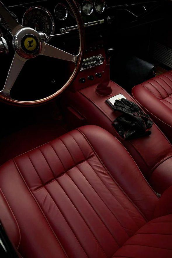 Deep red leather interior